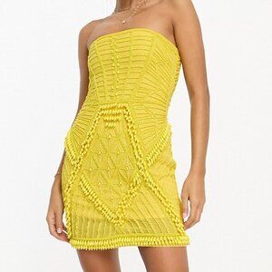 ASOS Collection Embellished Bandeau Mini Dress - NWT - Yellow